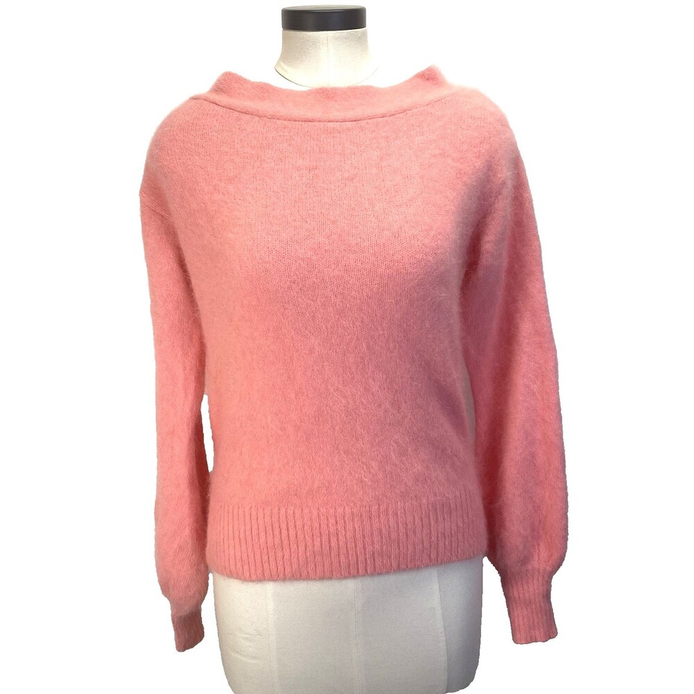 Semicouture 01 Pink Angora Blend Long Sleeve Tie Back Detail Sweater Size S NEW